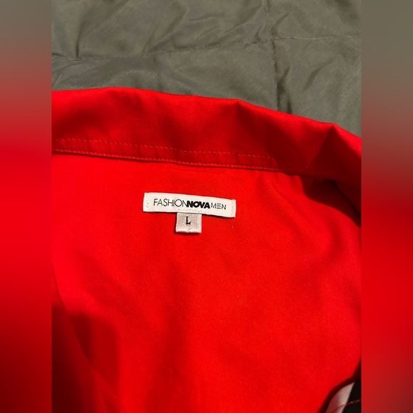 Fashion Nova Red Casual Button Down Shirt - Picture 3 of 5